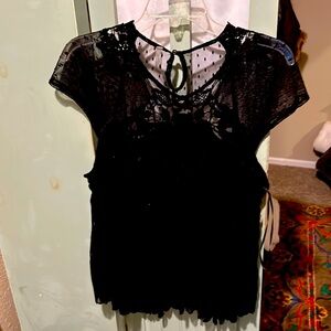Free people black lace blouse mever worn smoke free home